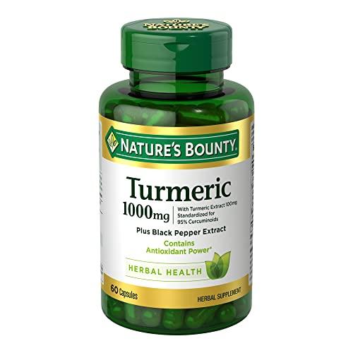 Nature's Bounty Nature’s Bounty Turmeric With Black Pepper Extract, Supports Antioxidant Health, 1000mg, 60 Capsules