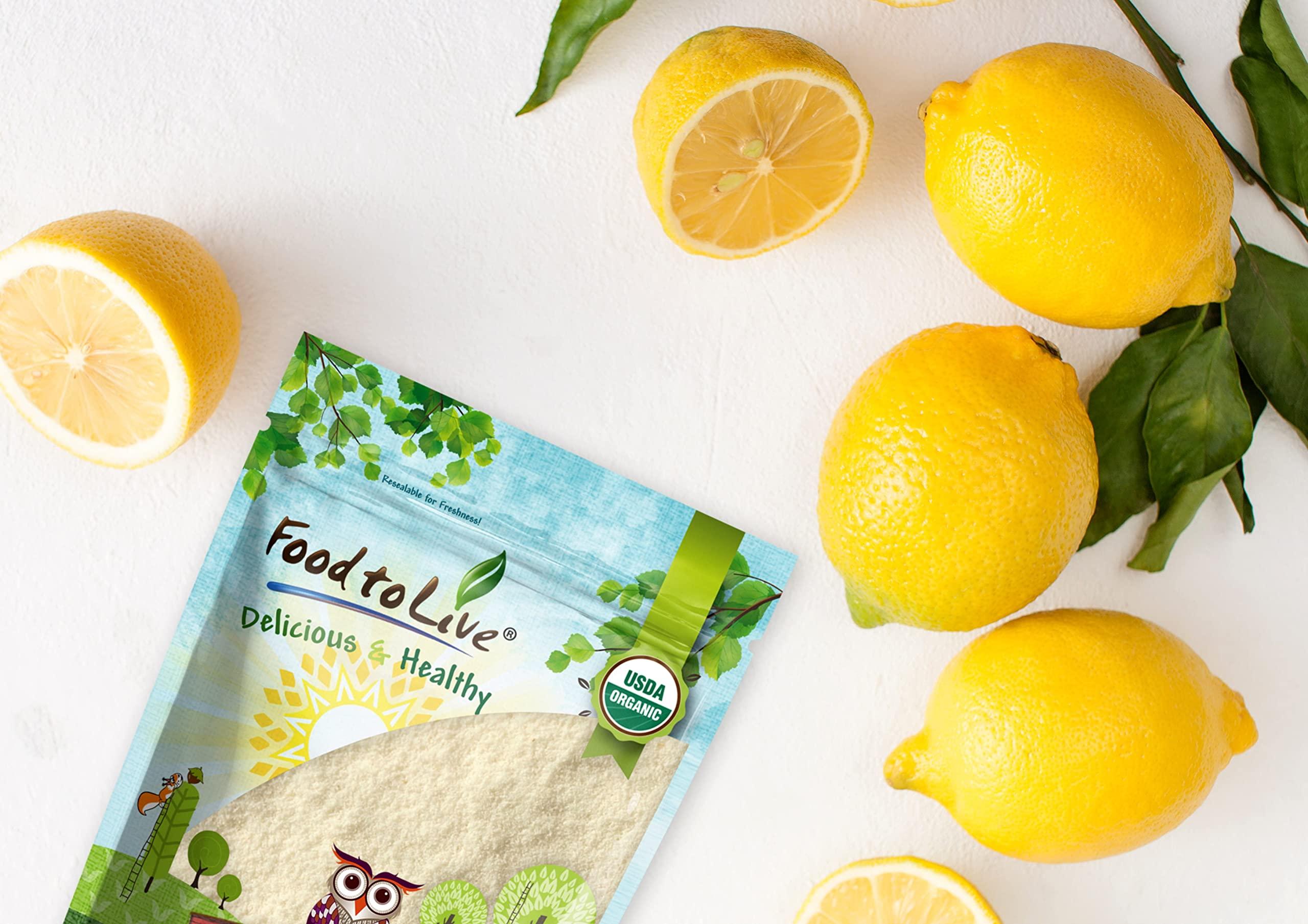 Food to Live Food to Live Organic Lemon Powder, 4 Pounds - Non-GMO, Unsulfured, Made from Raw Dried Citrus Fruit, Vegan, Bulk, Great for Baking, Juices, Smoothies, Yogurts, Contains Maltodextrin, No Sulphites