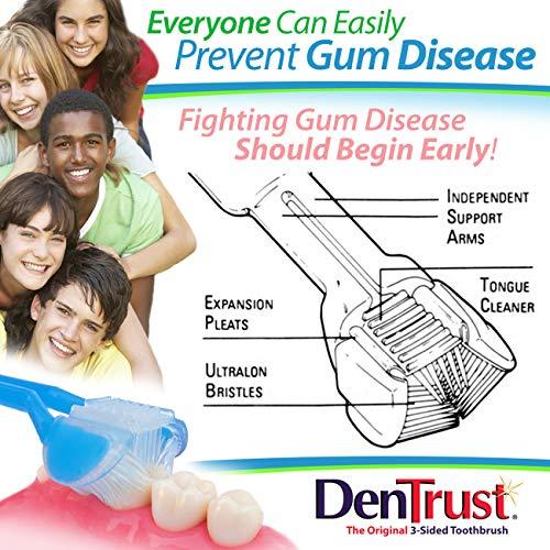 DenTrust DenTrust | The Only Child-Safe 3-Sided Toothbrush | Made in USA | All Kids Will Easily Brush Better | Clinically Proven for Children Special Needs Braces | Built-in Tongue Cleaner | Gift