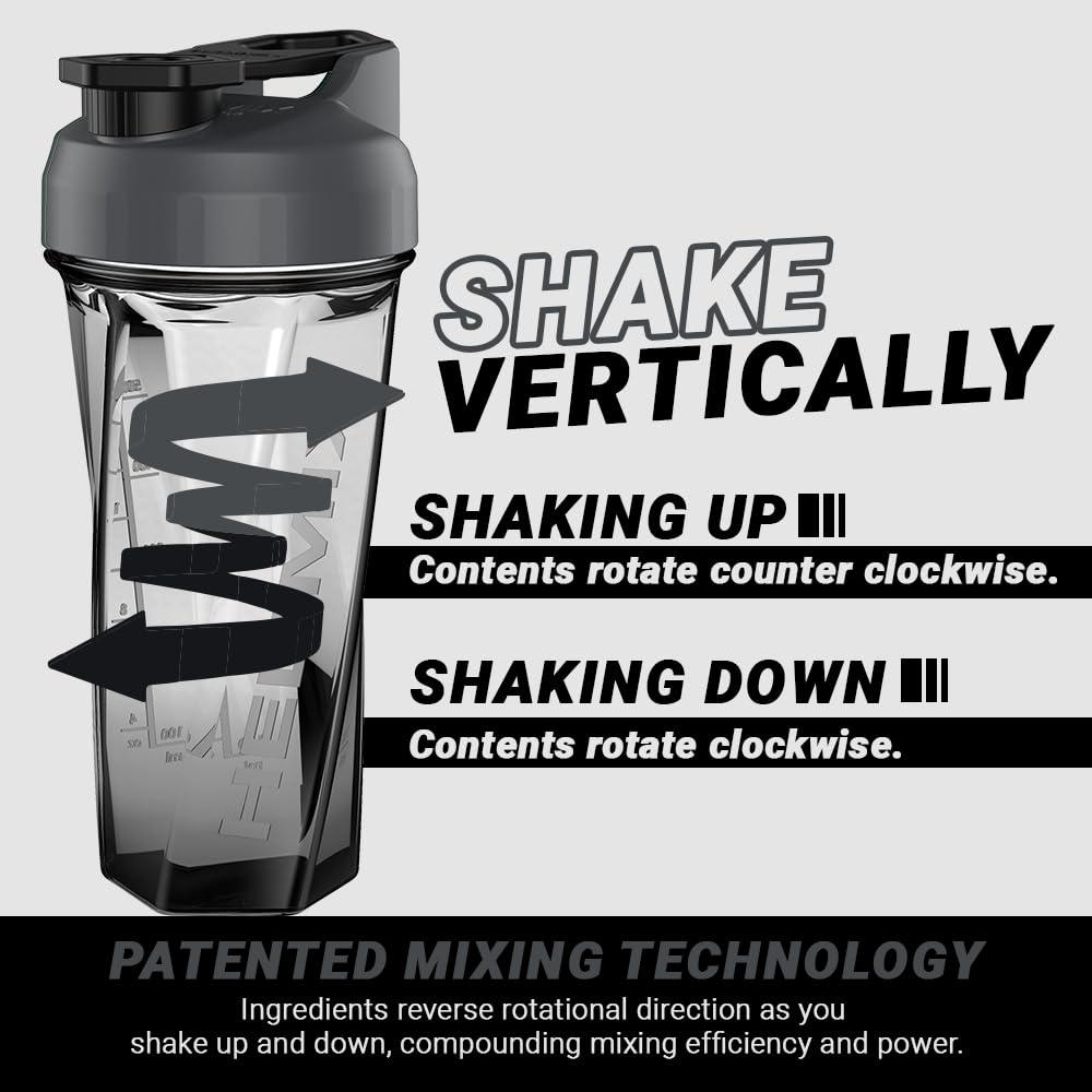 HELIMIX HELIMIX 2.0 Vortex Blender Shaker Bottle Holds upto 28oz | No Blending Ball or Whisk | USA Made | Portable Pre Workout Whey Protein Drink Shaker Cup | Mixes Cocktails Smoothies Shakes | Top Rack Safe