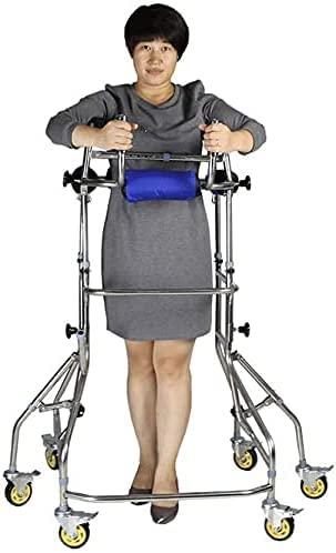 BHANAY Standing Walker for Elderly Stroke Hemiplegic Walking Frame 6 Wheeled Adult Walker for Disabled Cerebral Palsy Rehabilitation Equipment