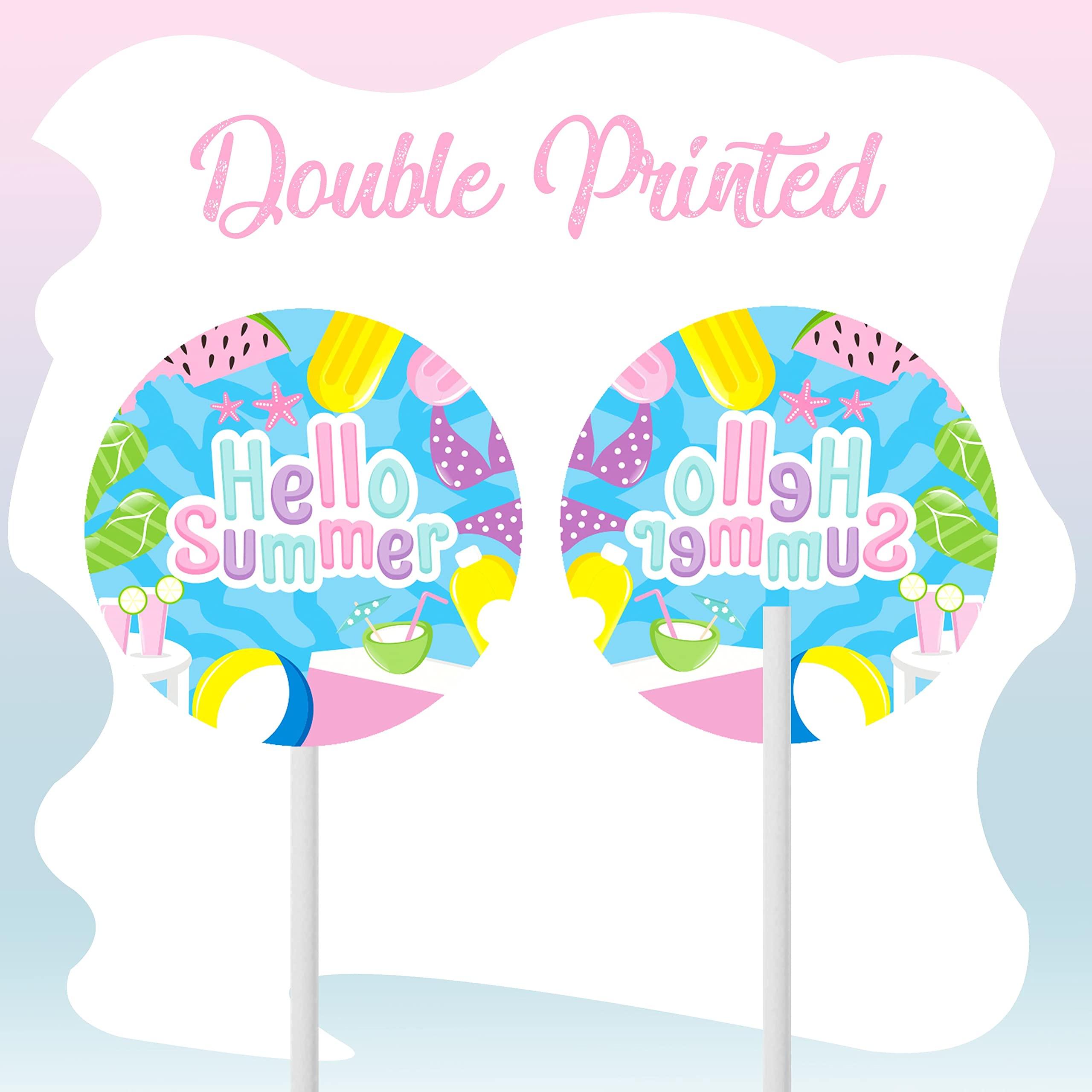 C L cooper life 36Pcs Summer Pool Cupcake Toppers Pool Party Decorations Swimming Pool Cupcake Toppers Water Pool Themed Birthday Cake Picks for Swimming Baby Shower Party Supplies