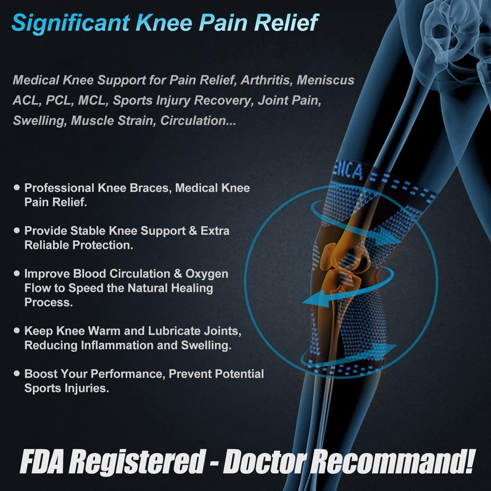 NEENCA NEENCA Professional Knee Brace for Women/Men, Knee Support with Patella Pad & Side Stabilizers, Compression Knee Sleeve for Knee Joint Pain, Meniscus Tear, ACL, PCL, Runner, Workout - FSA/HSA Approved