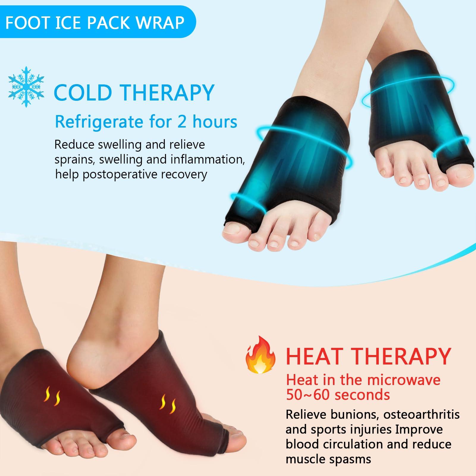 JFHNMLW Foot Ice Packs Big Toe for Bunion Relief Gout Pain Relief, Reusable Toe Ice Pack for Hot & Cold Therapies, Gel Foot ice Pack for Swelling, Sprained, Sport Injuries, Fasciitis, Post-Surgery Recovery