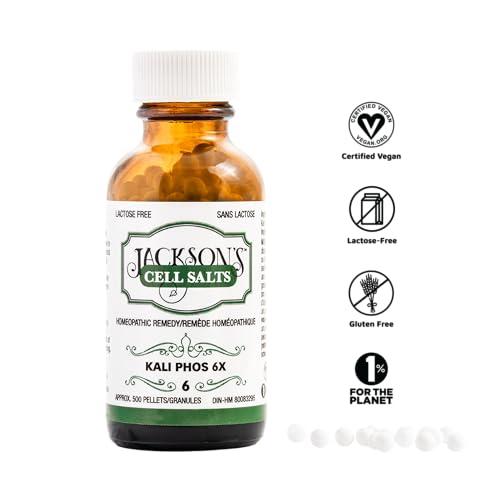 Jackson's Jackson\'s Cell Salt #6 Kali phos 6X (500 Pellet Bottle) - Certified Vegan, Lactose-Free Kali phosphoricum 6X