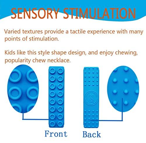 GNAWRISHING Chew Necklace by GNAWRISHING, 5 Pieces Sensory Chew Necklaces for Kids with Autism, ADHD, SPD, Chewing, Oral Motor