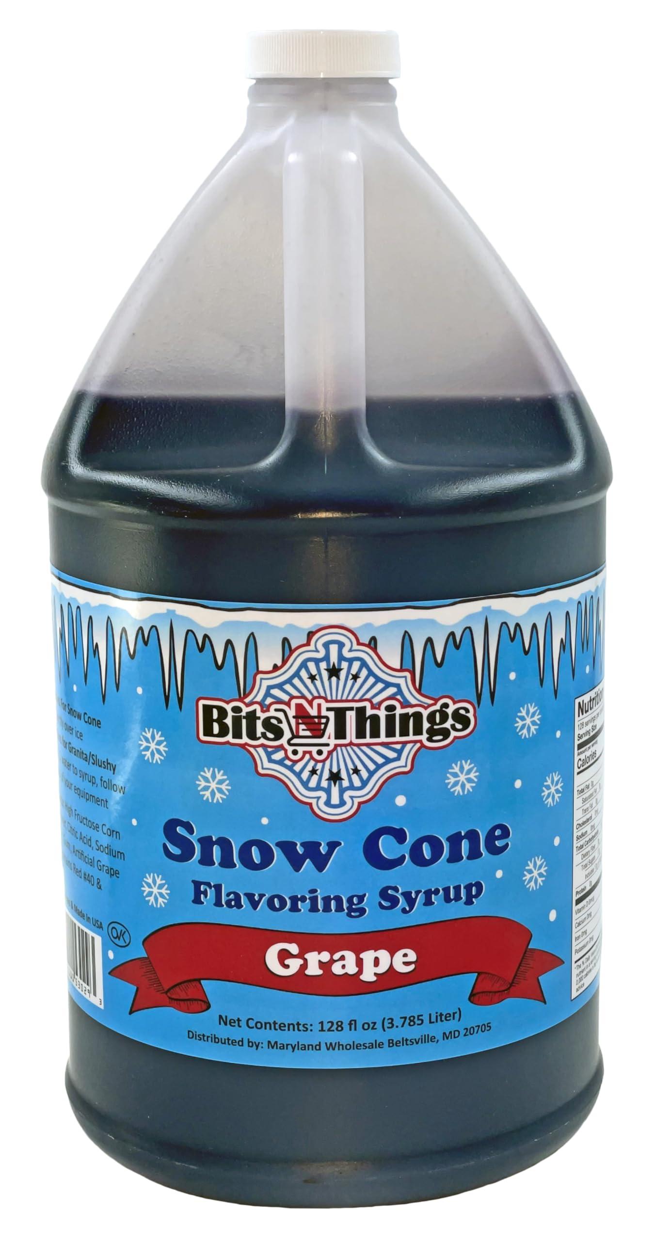 Bits N Things Snow Cone Flavoring Syrup 1 Gallon | 128 fl oz. (Grape)