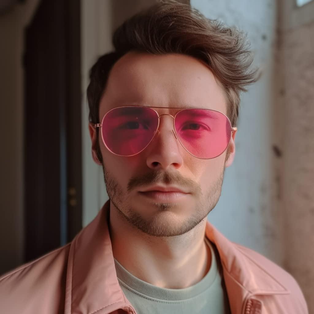 SomniLight SomniLight New FL-41 Light Sensitivity Glasses for Florescent Light Sensitivity, Blue Light, and Migraines (Aviator Style)