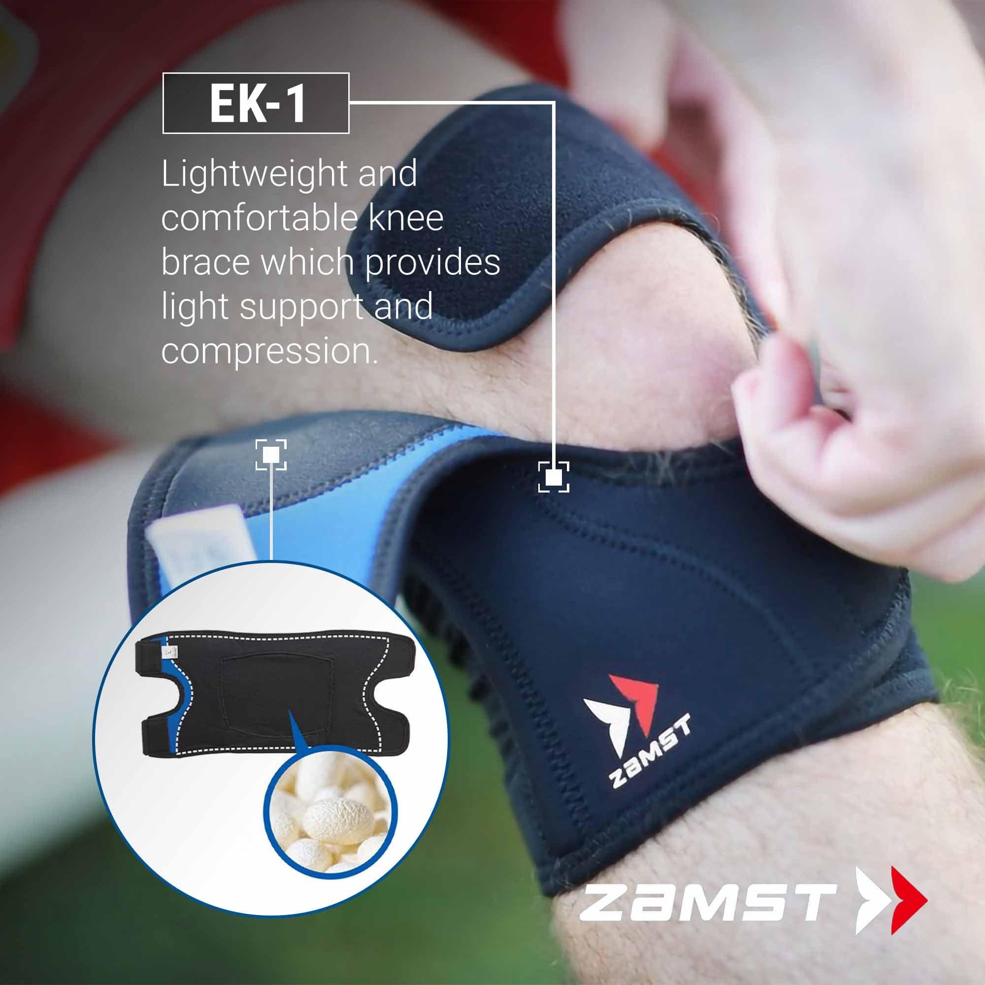Zamst Zamst EK-1 Sports Knee Brace With Lightweight And Breathable Material For General Knee Support and Knee Pain-for Basketball, Volleyball, Running, Tennis, Pickleball-Black, Large