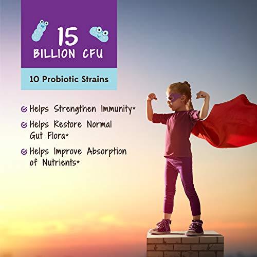 Avira Organic Dr. Synbio Kids’ Immune Support Probiotics & Organic Prebiotics – Triphala & Chicory, 10 Billion CFU & 10 Multiple Strains, Helps Restore Normal Gut Flora & Improve Absorption, Delayed Release