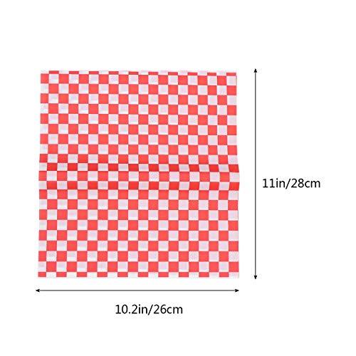 RTFGJ RTFGJ Holiday Wrapping Paper? 100pcs Checkered Deli Basket Liner Checkered Food Wrapping Papers Grease-Resistant Sandwich Hamburger Wrap Prevents Food Stains