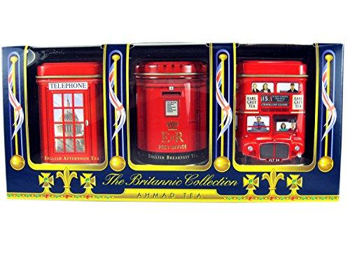 Ahmad Tea Ahmad Tea Britannia Collection, Loose Tea, Three Variety Flavors, 3 Count Box of 0.88 Ounce Tin