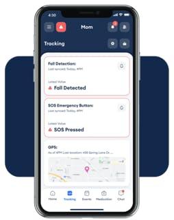 Connected Caregiver Safety+ 4G Medical Alert System: Fall Detection, GPS Location, 24/7 Monitoring, Mobile Caregiver App, Small, Lightweight-Call to Activate Wireless Call Button, Personal Safety, Wearable Panic Button