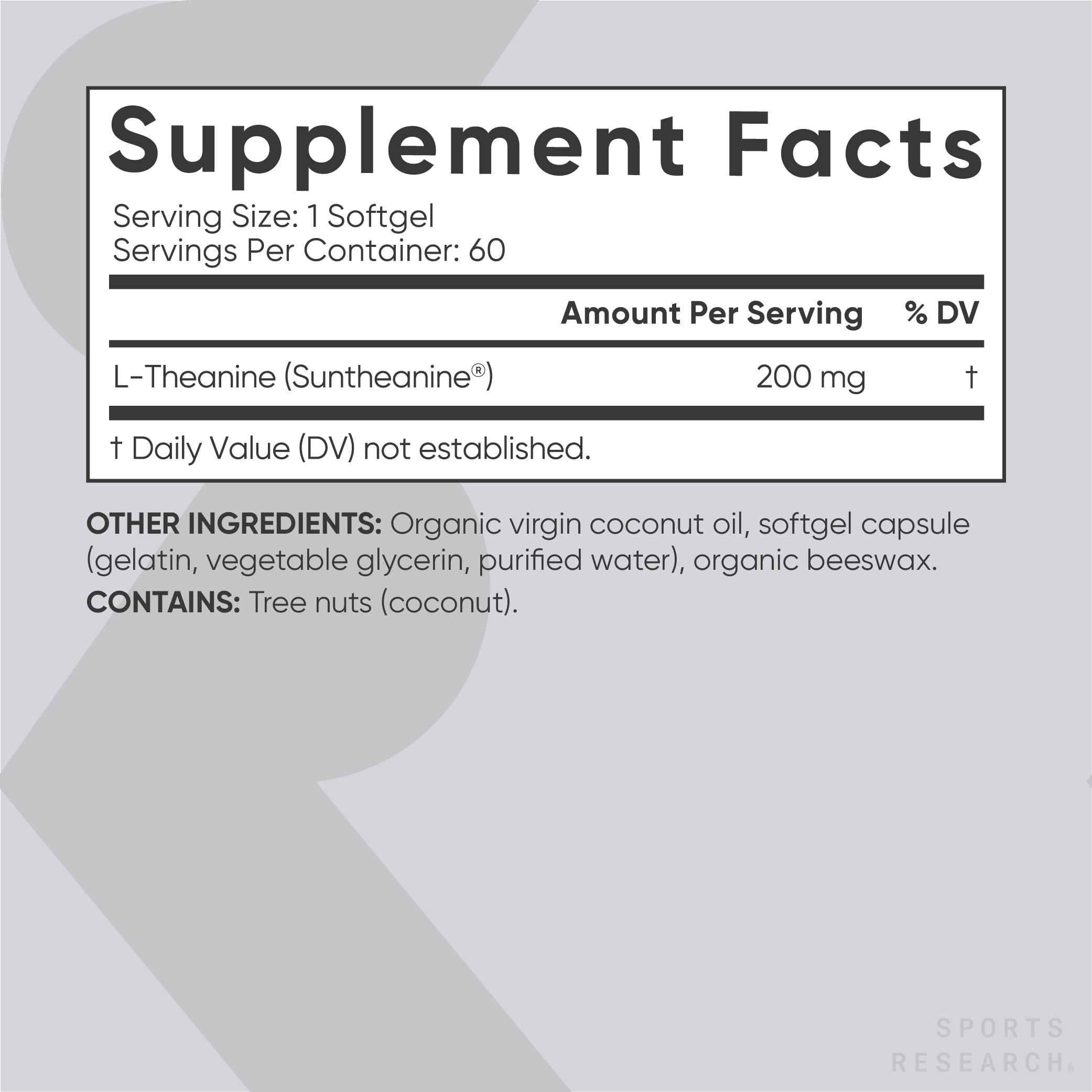Sports Research Sports Research Double Strength L-Theanine (Suntheanine) Supplement 200mg 60 Softgels, Triple Strength Omega 3 Fish Oil 1250mg (90 Count) and Vegan Vitamin D3 (5000 IU) + K2 (100mcg Mk7) 60 Softgels