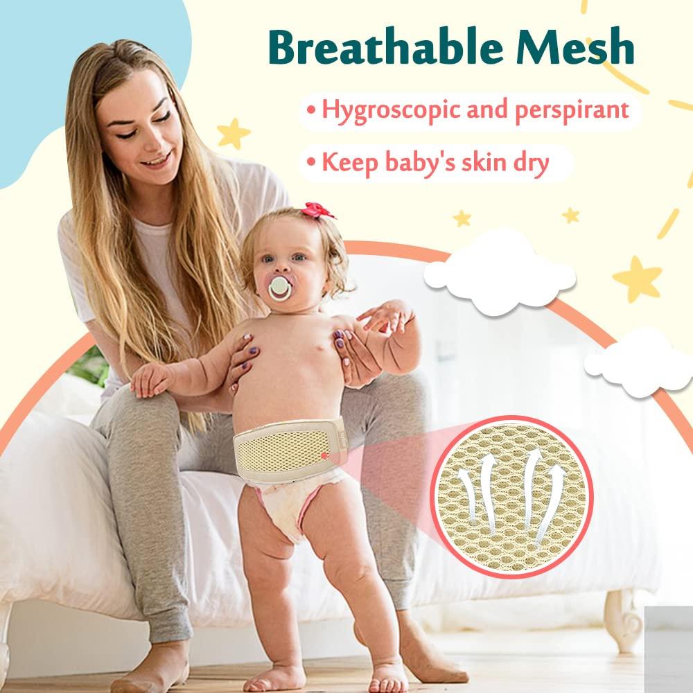 Mybow Mybow Umbilical Hernia Belt Baby, Infant Belly Button Band, Umbilical Cord Cover for Newborn Abdominal Binder, Hernia Support Truss, Belly Button Shaper, Adjustable Navel Band with 3 Compression Pad