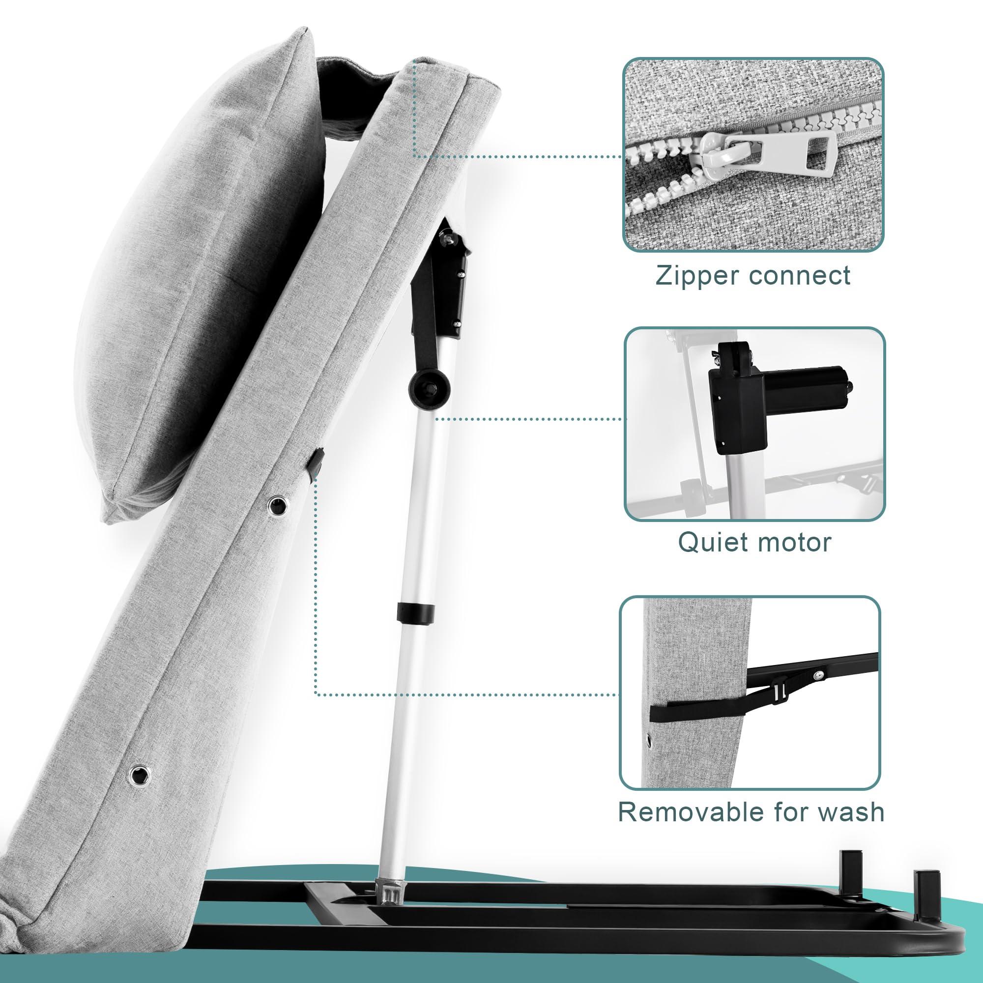 Skuehod Skuehod Adjustable Power Lifting Bed Backrest for Elderly Patient Injured,Sit-up Back Rest Chair for Neck Lumbar Back Support 220lbs (Power Bed backrest, 30 inch Width)