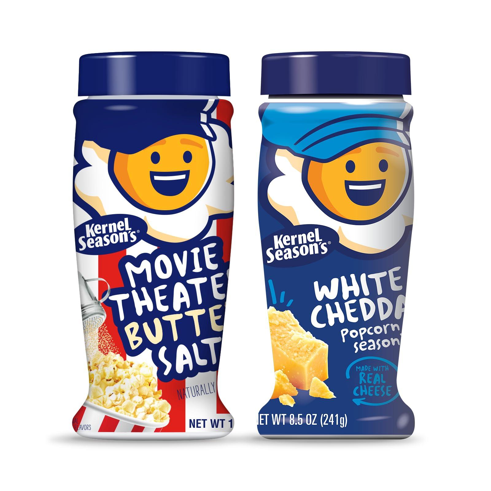 Kernel Season's Kernel Season\'s Popcorn Seasoning Movie Theater Butter Salt & White Cheddar, 8.5 Ounce (Pack of 2)