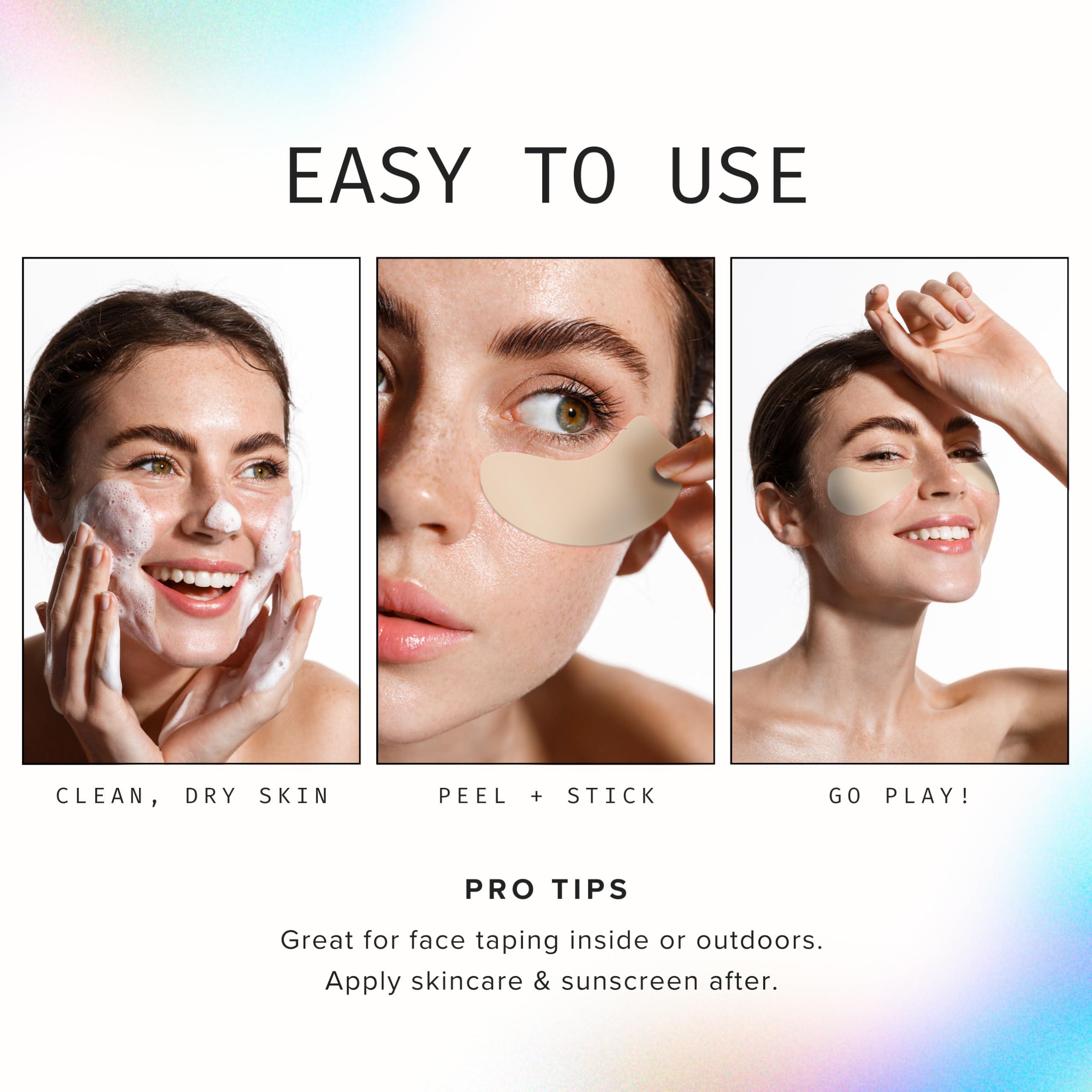 Sun Patch Sun Patch, Reusable Under Eye Sunblock Patches, 100% Silicone Sunscreen Under Eye Patches for UV Protection, Face Stickers with UPF 50, 1 Pack/4 Pairs, Sunkiss (Nude) (Golf, Surf, Swim, Ski & Snow)