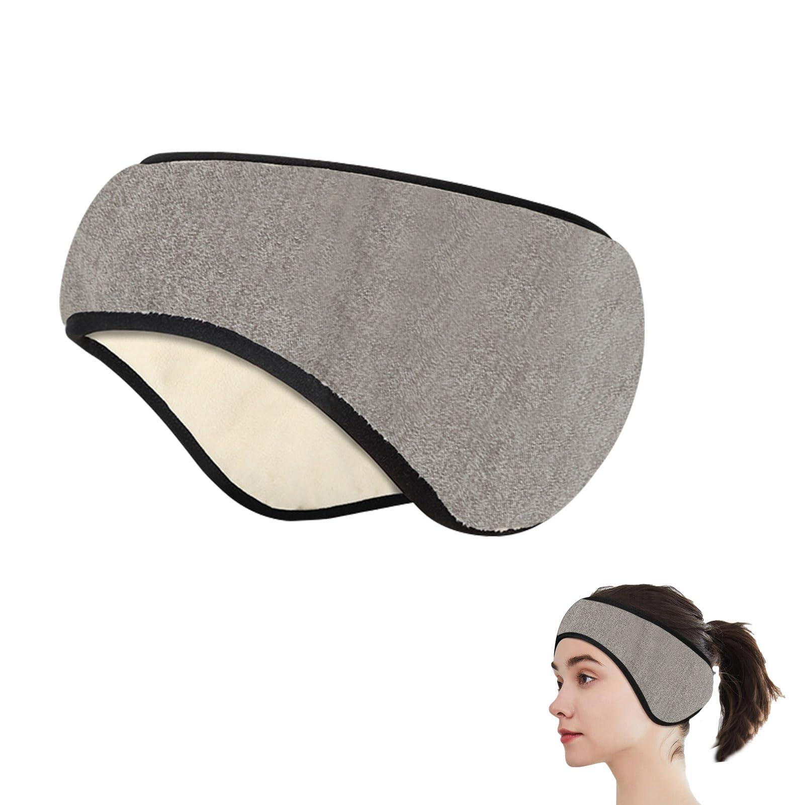 Agatige Soundproof Sleep Earmuff Headband, Sleeping Noise Cancelling Ear Wrap Ear Muffs Winter Women Sleep Mask for Men Women (Grey)