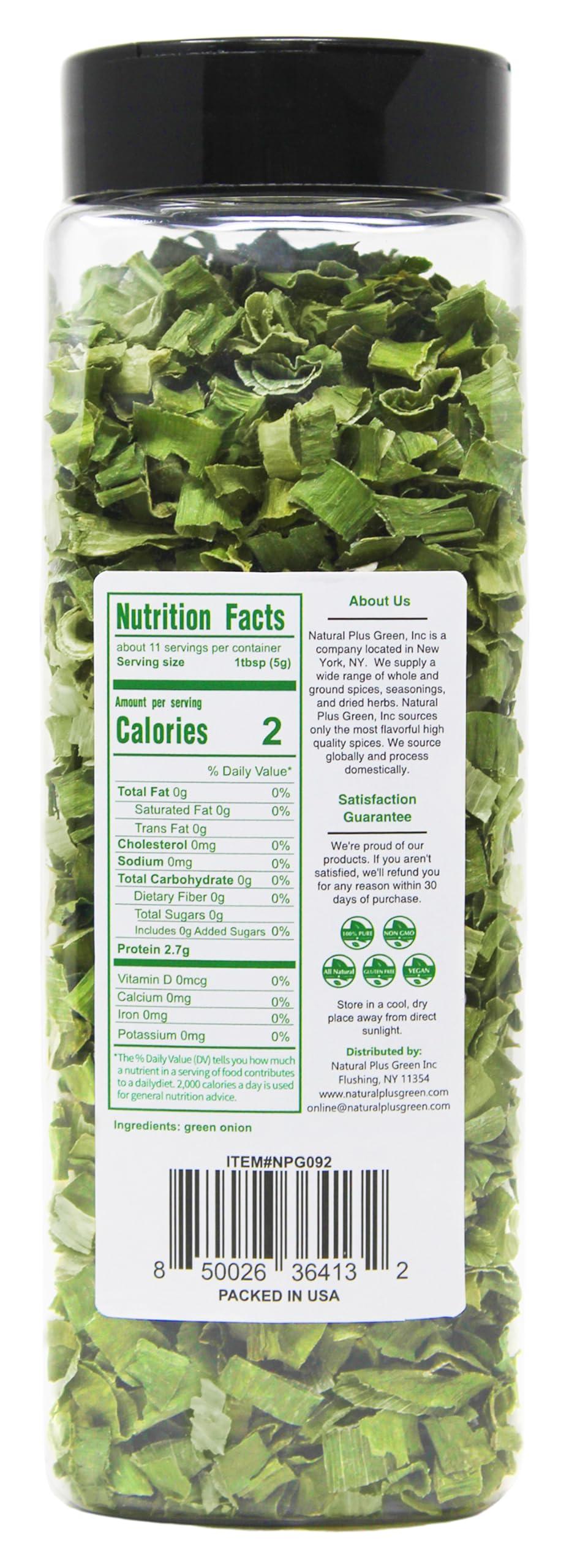 Natural Plus Green NPG Freeze Dried Chopped Green Onions 2 Oz (Pack of 2), All Natural Non-GMO Gluten Free, Dry Green Onions, Dried Scallions, Gourmet Spring Green Onions for Cooking, Salads, Garnish