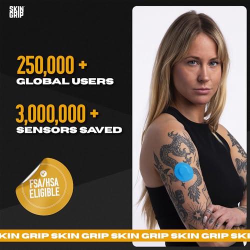 Skin Grip Skin Grip Adhesive Patches for Freestyle Libre 3 CGM Waterproof & Sweatproof Adhesive for 10-14 Days, Pre-Cut Adhesive Medical Tape, Continuous Glucose Monitor Sensor Cover 20 Pack, Blue