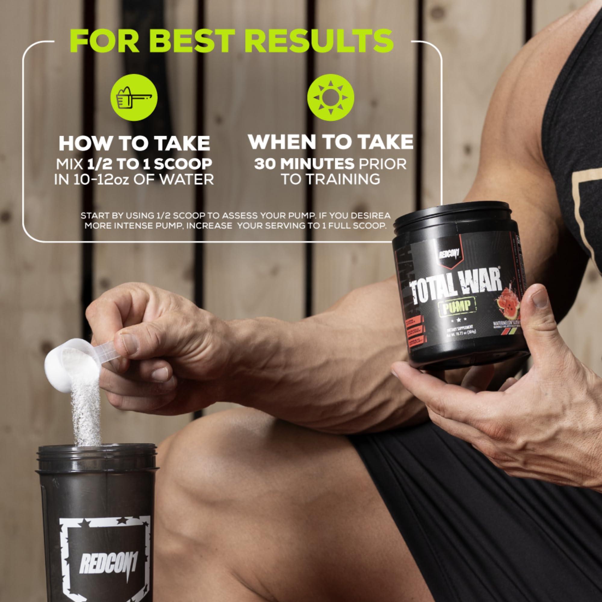REDCON1 REDCON1 Non Stim & Caffeine Free Pre Workout Powder for Women & Men - Total War Pump - with L-Citrulline, Beta Alanine & More - Workout at Any Time of Day - Plum Fusion (10.79 oz)