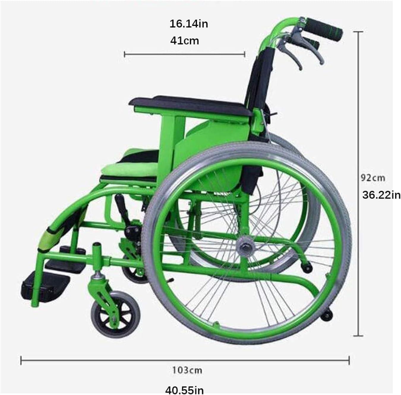 Rieort Ultralight Wheelchair Aluminum Alloy W/handbrakes Manual Wheelchair Travel Wheelchair Load 220lb Portable Folding Wheelchair