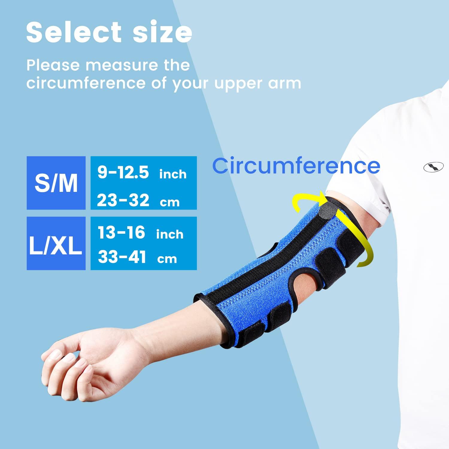 Sylong Elbow Brace, Night and Day Splint for Ulnar Nerve Entrapment for Left and Right, Cubital Tunnel Syndrome Physical Therapy and Recovery, Arm Immobilizer for Sleep and Work, for Woman, Man - L/XL