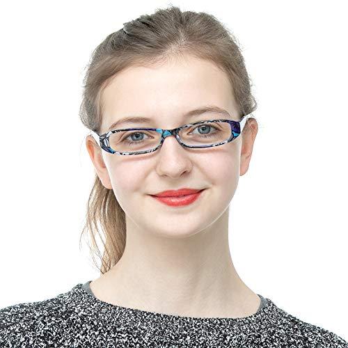 SOOLALA SOOLALA 4-Pair Designer Fashionable Spring Hinge Rectangular Reading Glasses w/Matching Pouch, 4pcs, 3.5