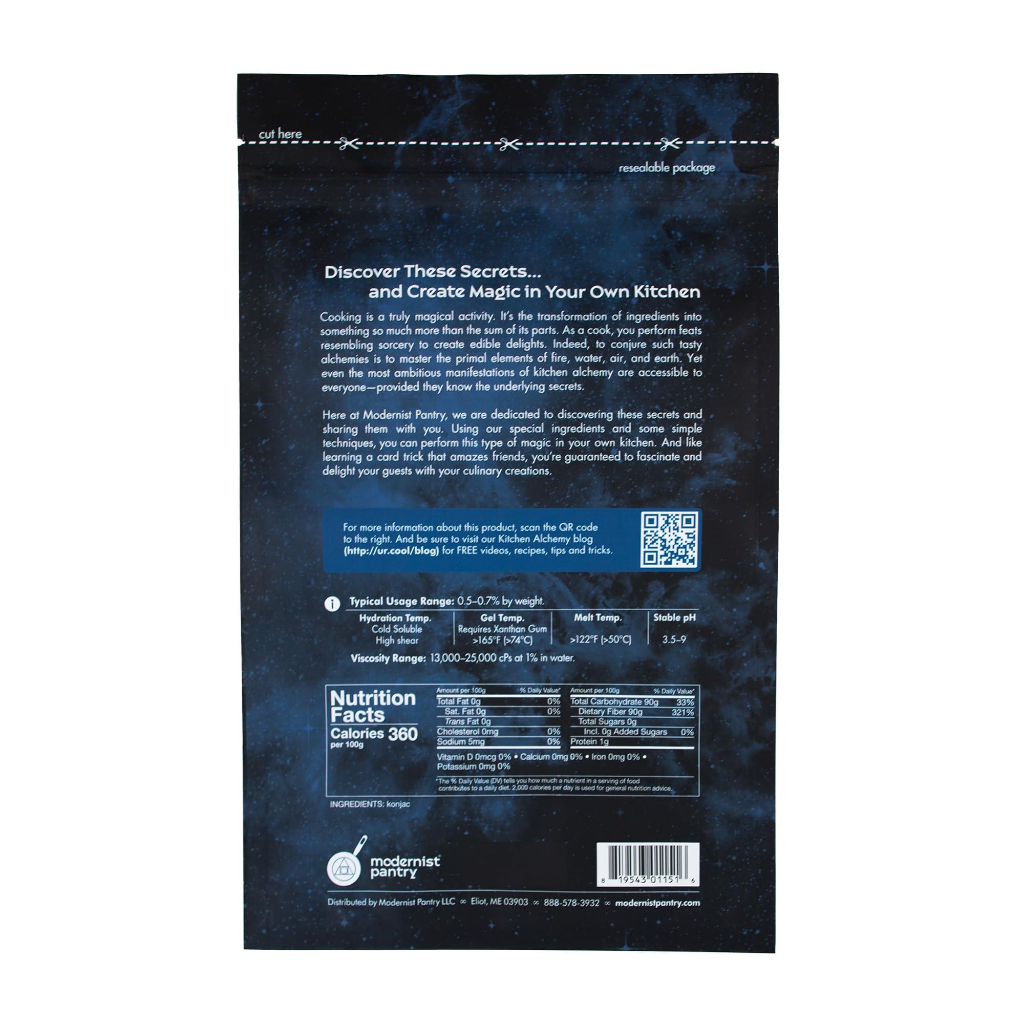 Modernist Pantry Pure Konjac Gum [Glucomannan Powder] Non-GMO Gluten-Free Vegan OU Kosher Certified - 400g/14oz