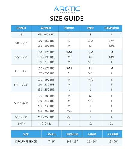 Arctic Neck Relief Cold Therapy Compression Ice Sleeve, Knee Ice Pack Wrap for Injuries, Elbow, Quad & Hamstring Relief, Flexible & Reusable Cold Wrap Recovery for Meniscus, ACL, MCL, Ice & Heat Therapy (X-Large)