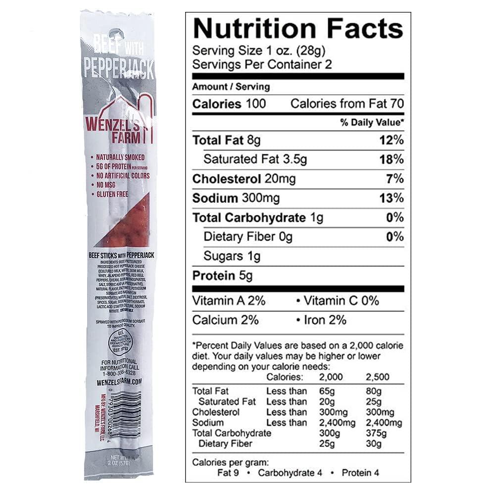 Wenzel\'s Farm Wenzels Farm Variety Snack Sticks Supports Active Lifestyles Flavorful, Natural Smoked High Protein, Low Carb No MSG, Fillers, Binders, Artificial Colors Gluten Free | 16 sticks (8 packs of 2) | Spicy Variety Pack