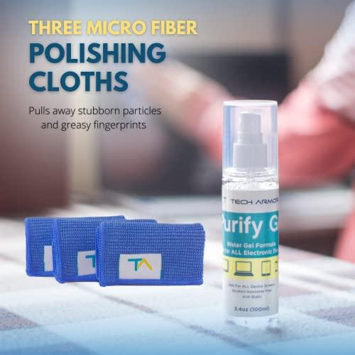 Tech Armor Tech Armor Screen Cleaner Kit [3.4oz +0.8oz] - Best for Smartphones, iPhones, iPads, Eyeglasses, e-Readers, Laptops, TV Screens and Monitors Includes 3 Premium Microfiber Cloths