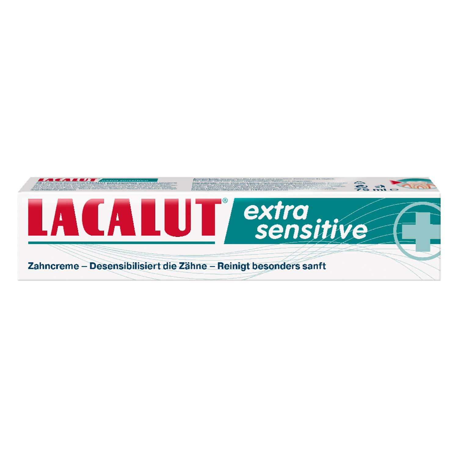 Lacalut LACALUT Extra Sensitive Toothpaste, Repair & Protect Sensitive Teeth - Cavity Prevention & Stain Removal 2.5 Ounces