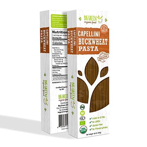 Big Green Organic Food Big Green Organic Food- Organic Buckwheat Capellini, 8.8oz, 100% buckwheat, Gluten-Free, Non-GMO (3 Pack)