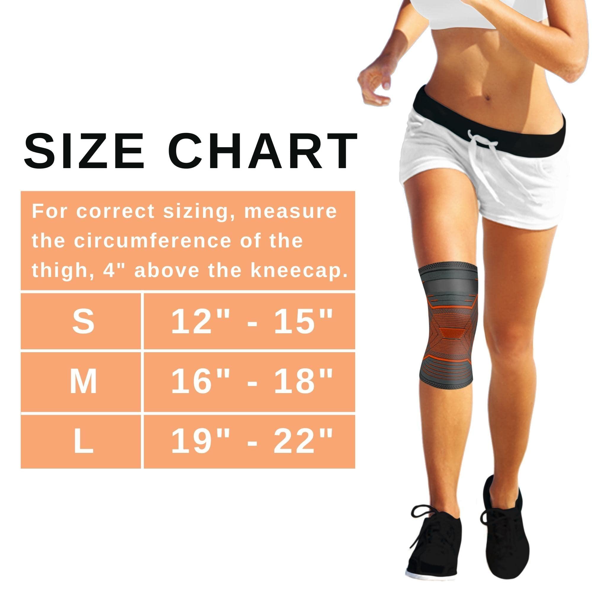 DCF DCF Compression Knee Sleeve with Adjustable Strap (1-Pack) (Small, Orange)