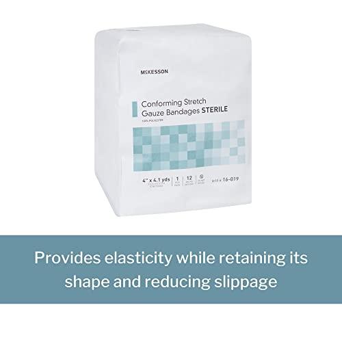 McKesson McKesson Conforming Stretch Gauze Bandages, Sterile, 4 in x 4 1/10 yd, 12 Count