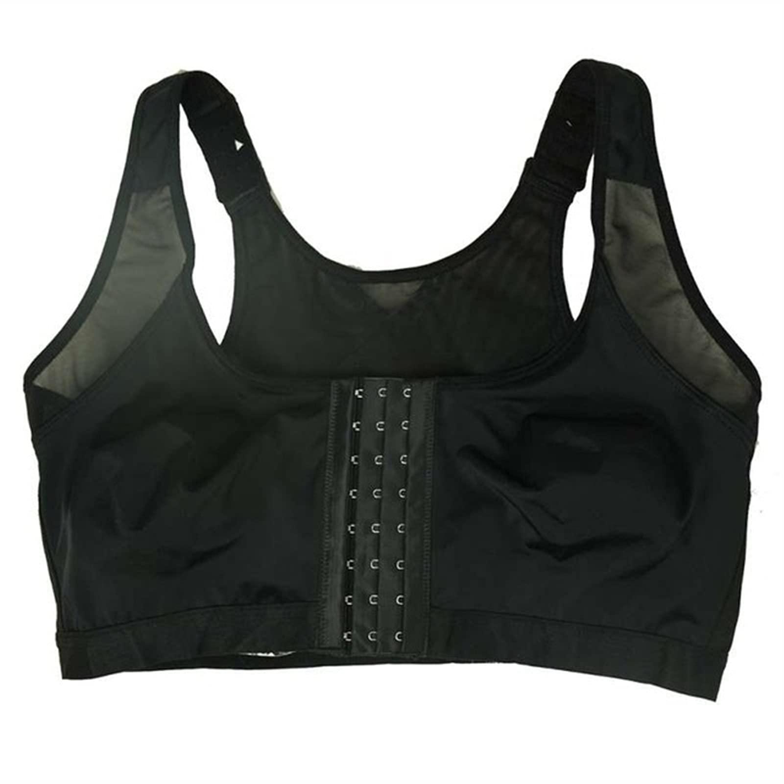 WANGPIN Back Support Posture Corrector Bra for Women Plus Size Corset Breathable Underwear Top Sports Yoga Vest Bras (Color : Black, Size : 2X-Large)