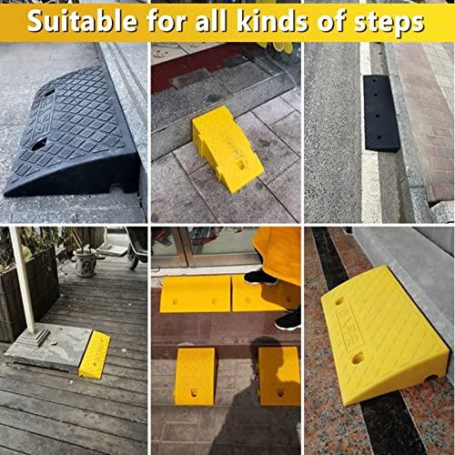 JYDQM Portable Doorway Ramp Threshold Ramp Plastic 6/7 in Rise, Outdoor Front Door Entry Ramps for Elderly Toddlers Pets, Sturdy Wheelchair Ramp Curb Slope, Load 2 Ton(Color:Black,Size:25x45x19(9.8x17.7x7.5
