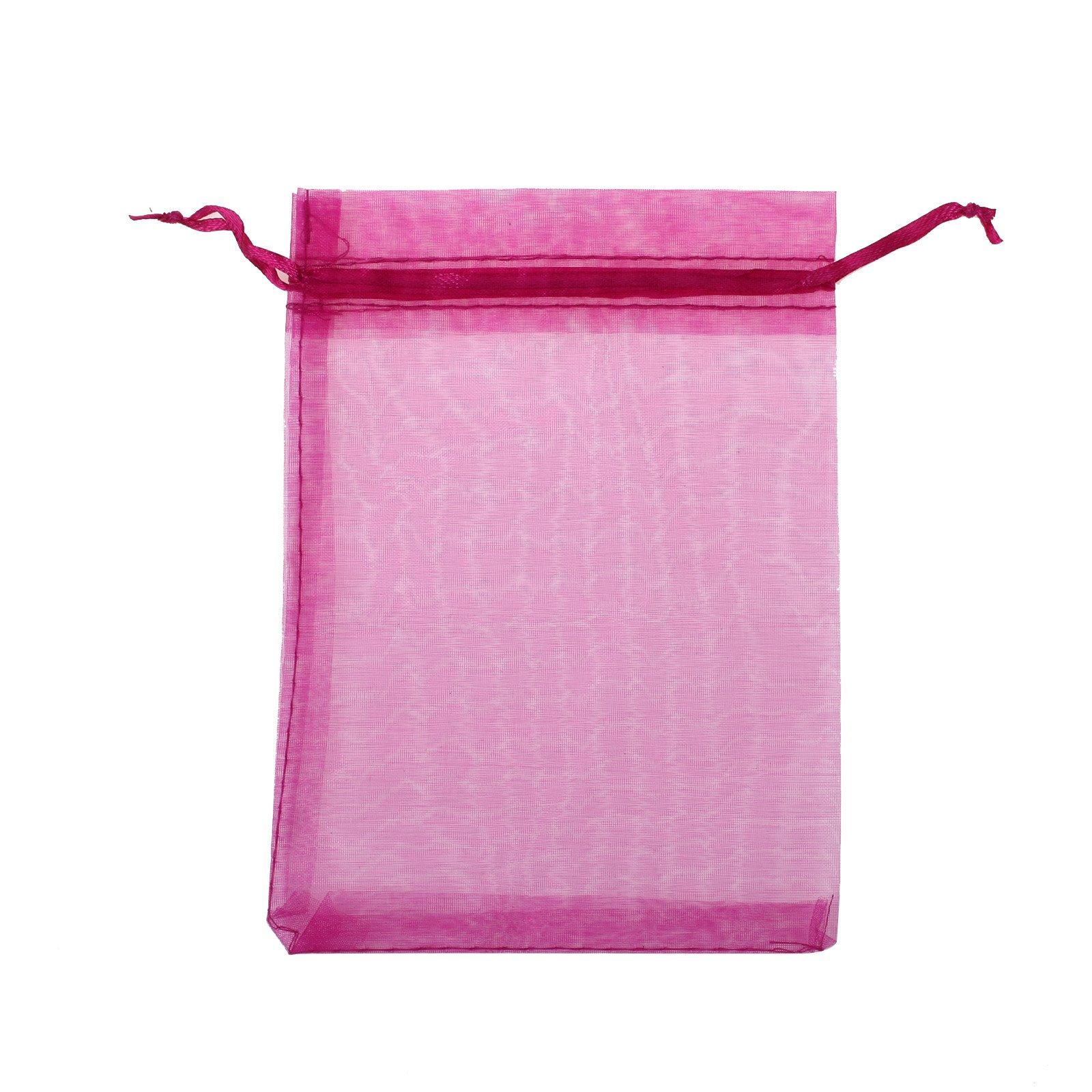 Sarasweet Sarasweet 50pcs 8x12 inch Drawstring Organza Pouch Strong Wedding Favor Gift Candy Bag (rose)