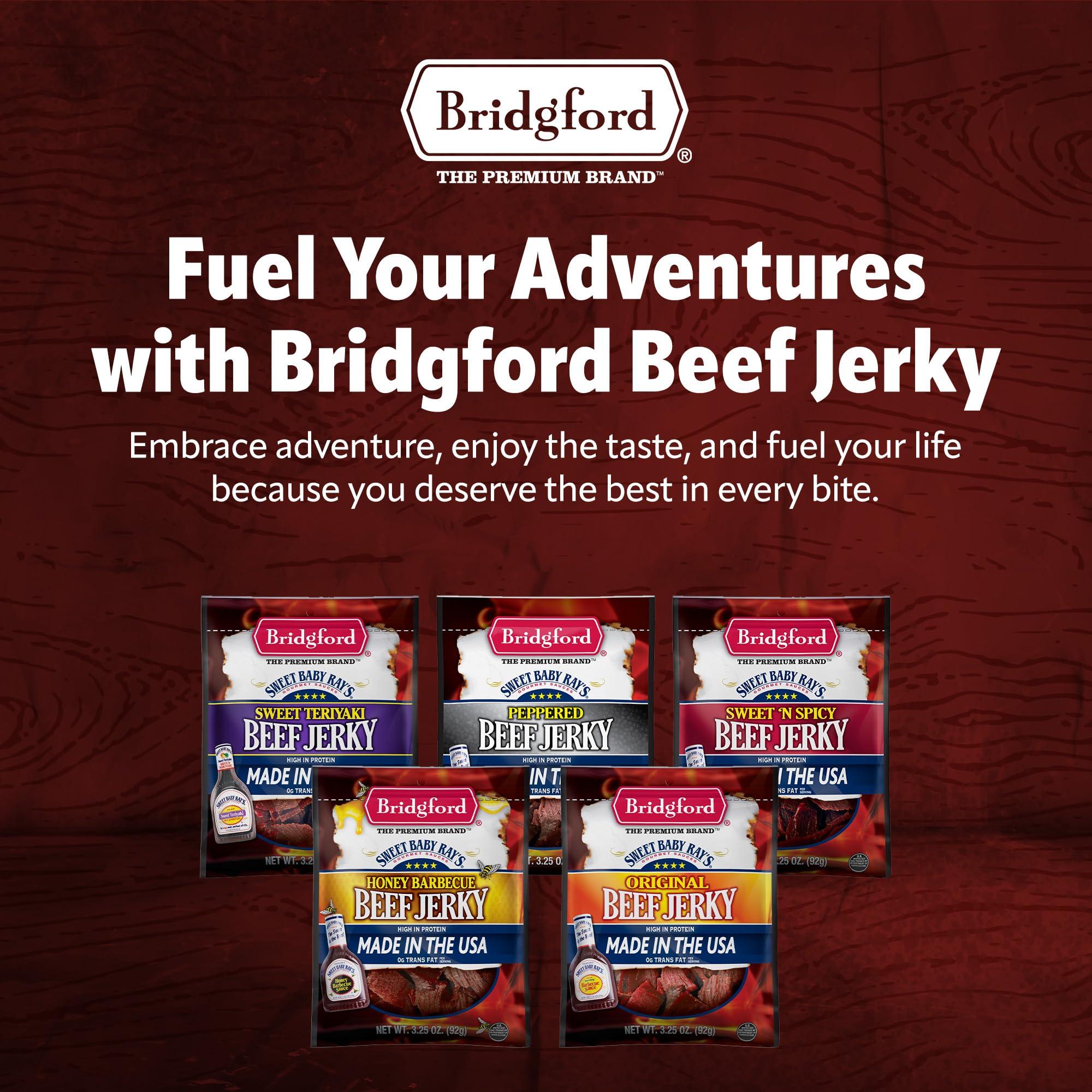 Bridgford Bridgford Sweet Baby Rays Beef Jerky Original 3.25 oz Pack of 4 - Healthy Beef Jerky for Your Dietary Preferences - Ready To Eat High Protein Beef Jerky for On the Go Snacking and Busy Lifestyles