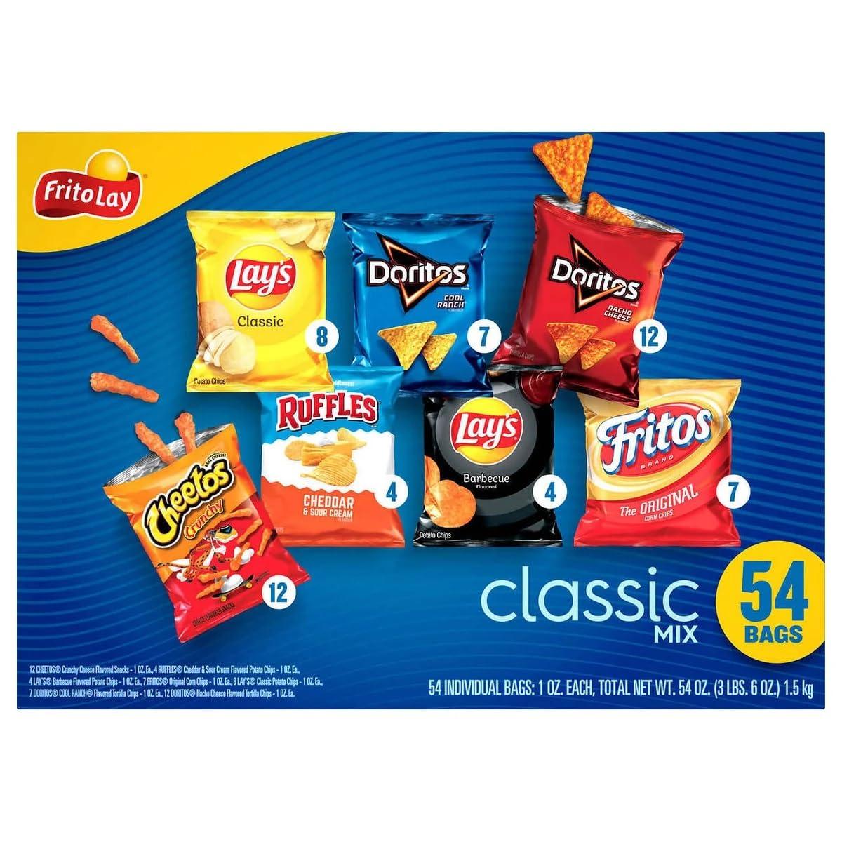 Frito Lay Frito Lay Classic Chips Variety, 1 Ounce (54 Count)