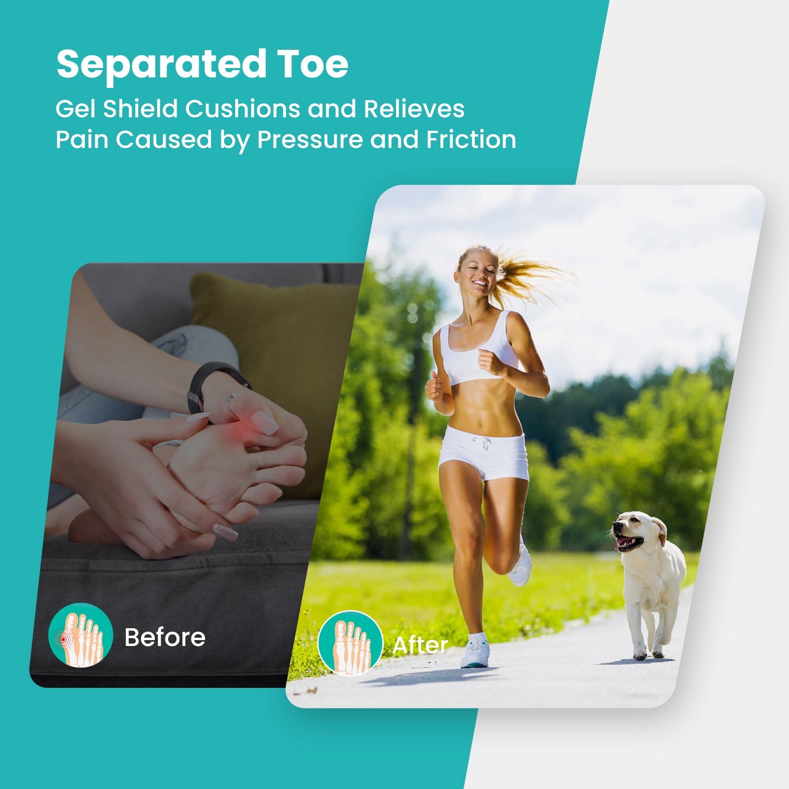 Promifun Promifun Silicone Toe Protectors,4 Pairs Soft Gel Toe Protectors for Men & Women-Toe Caps for Foot Pain Relief-Toe Sleeves for Ingrown Toenails, Corns, Calluses, Blisters(Skin Color+4S)