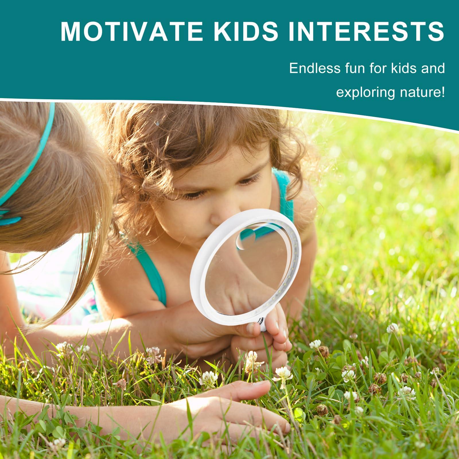 GABORISH Large Magnifying Glass with 37 LED Light, 10X 20X 45X Handheld Illuminated Lighted Magnifier for Seniors Reading, Inspection, Coins, Exploring Close Work