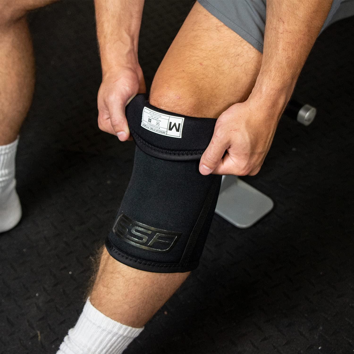SERIOUS STEEL FITNESS SERIOUS STEEL FITNESS Neoprene Weightlifting Knee Sleeve Powerlifting, Strongman Training (High Compression, X-Large (15-16\"))