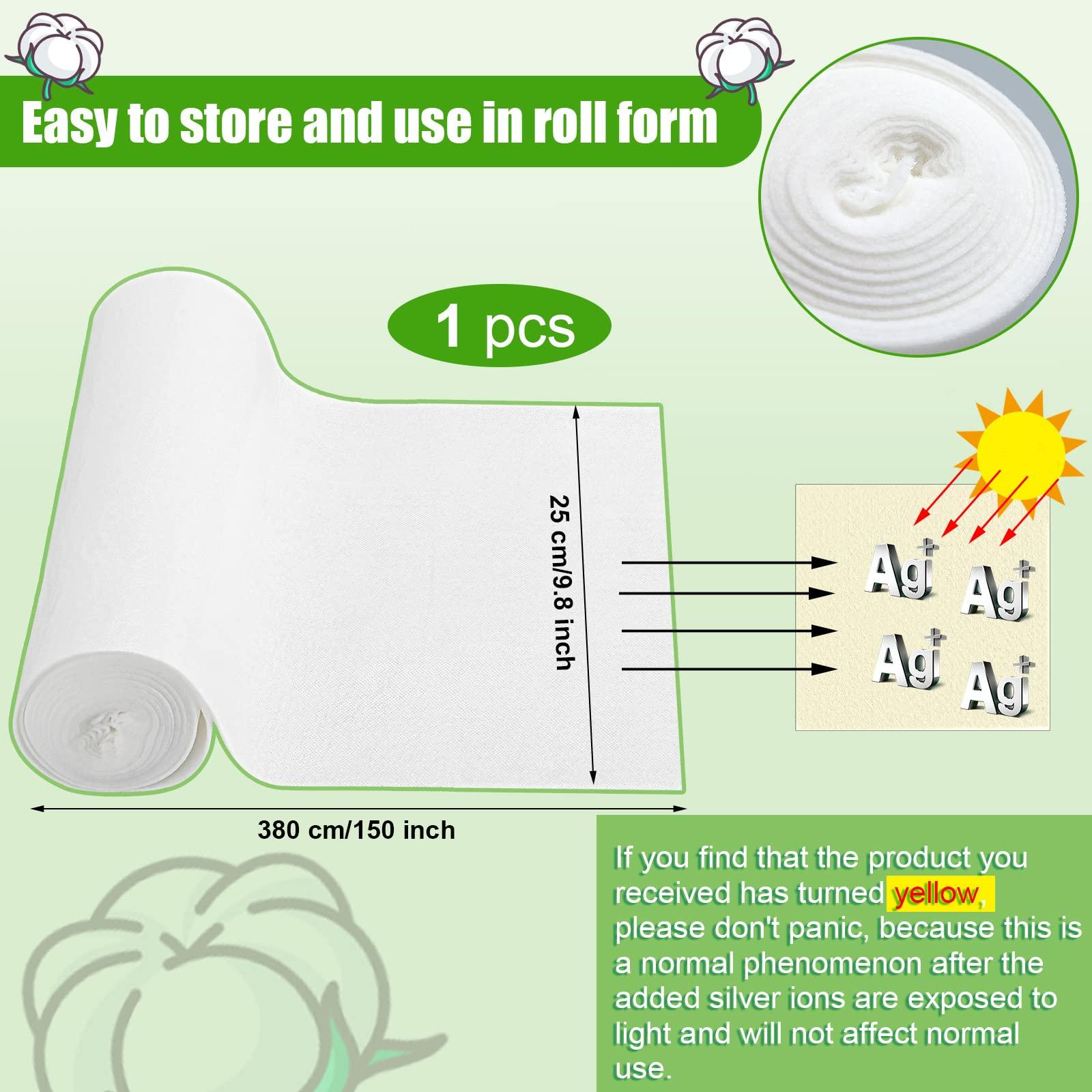 Jutom Skinfold Dry Sheet, Soft Absorbent Pads with Silver Ions, Disposable Incontinence Pads Non Chafing for Women Men Elderly Adult Skin Management (12.47 ft)