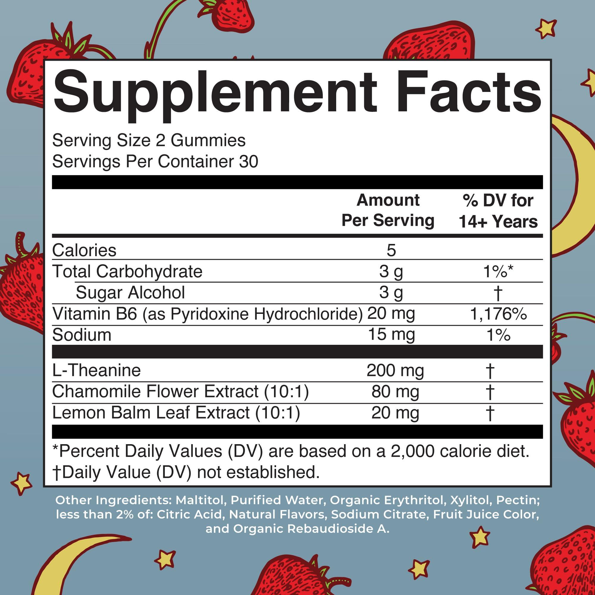 MaryRuth Organics MaryRuth Organics Sleep Gummies | Sugar Free | NO Melatonin | L Theanine | Lemon Balm Leaf | Chamomile | Vitamin B6 | Relaxation & Sleep Support | Stress Relief | Vegan | Gluten Free | 60 Count