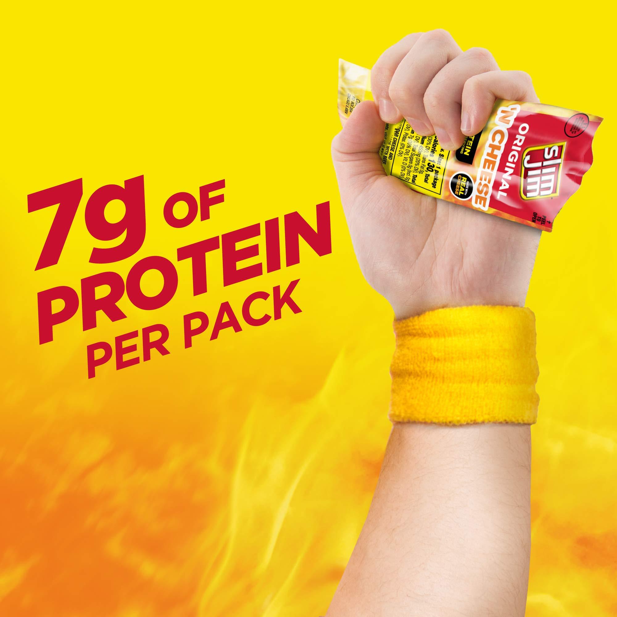 Slim Jim Slim Jim Beef \'N Cheese Smoked Meat Sticks, Mild Flavor, High Protein, 3.0 oz. (18 Count)