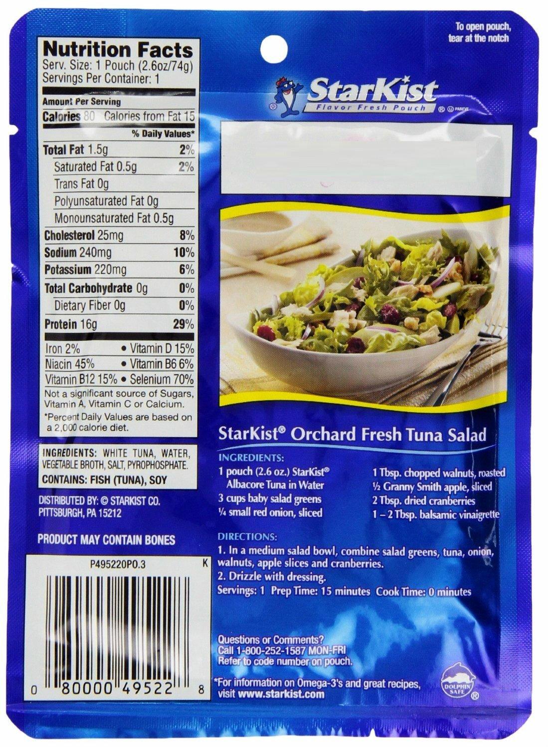 StarKist StarKist Albacore White Tuna in Water, 2.6-Ounce Pouch (Pack of 8)