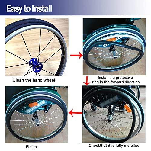 LYMGG Wheelchair Push Rim Covers(1pair/24in), Protective Cover, Non-Slip, Wear-Resistant, Dirt-Resistant, Strong Grip, Enhances The Look Of The Wheelchair,F